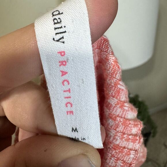 Anthropologie Daily Practice Mock Neck Ribbed Knit Midi Dress Sz M Coral Casual - Picture 6 of 8